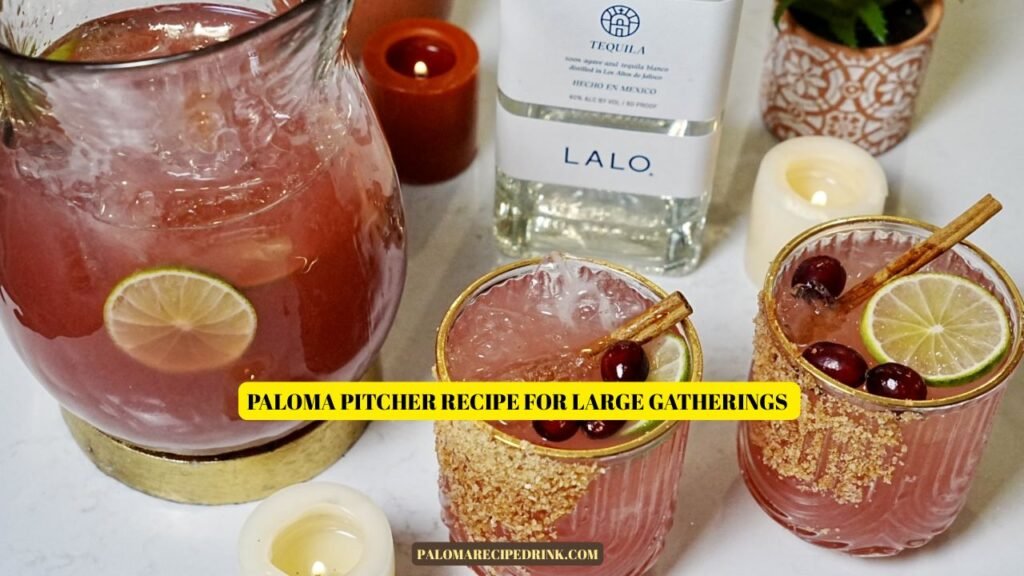 A Simple Paloma Pitcher Recipe For Large Gatherings Or Parties You Can Make Ahead Of Time