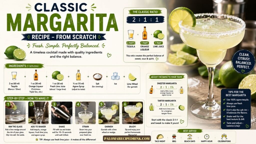 Classic Margarita Recipe – from scratch, ratios explained